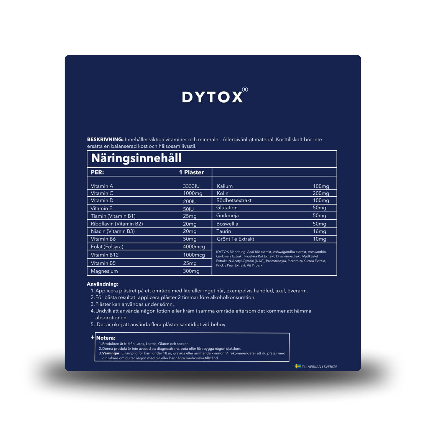 DYTOX Hangover Patch